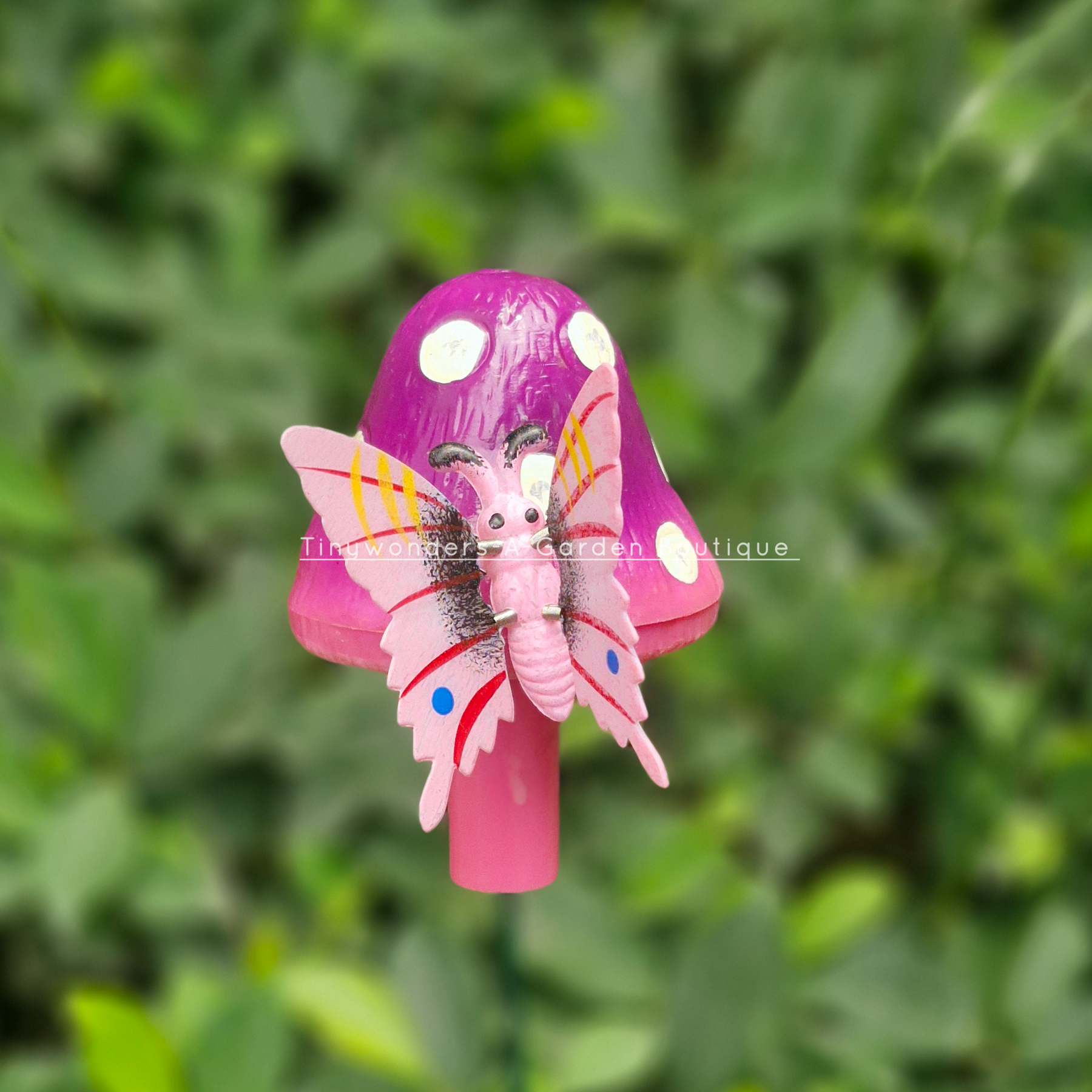 #S57 Big Butterfly On Mushroom ( Set Of 2 )