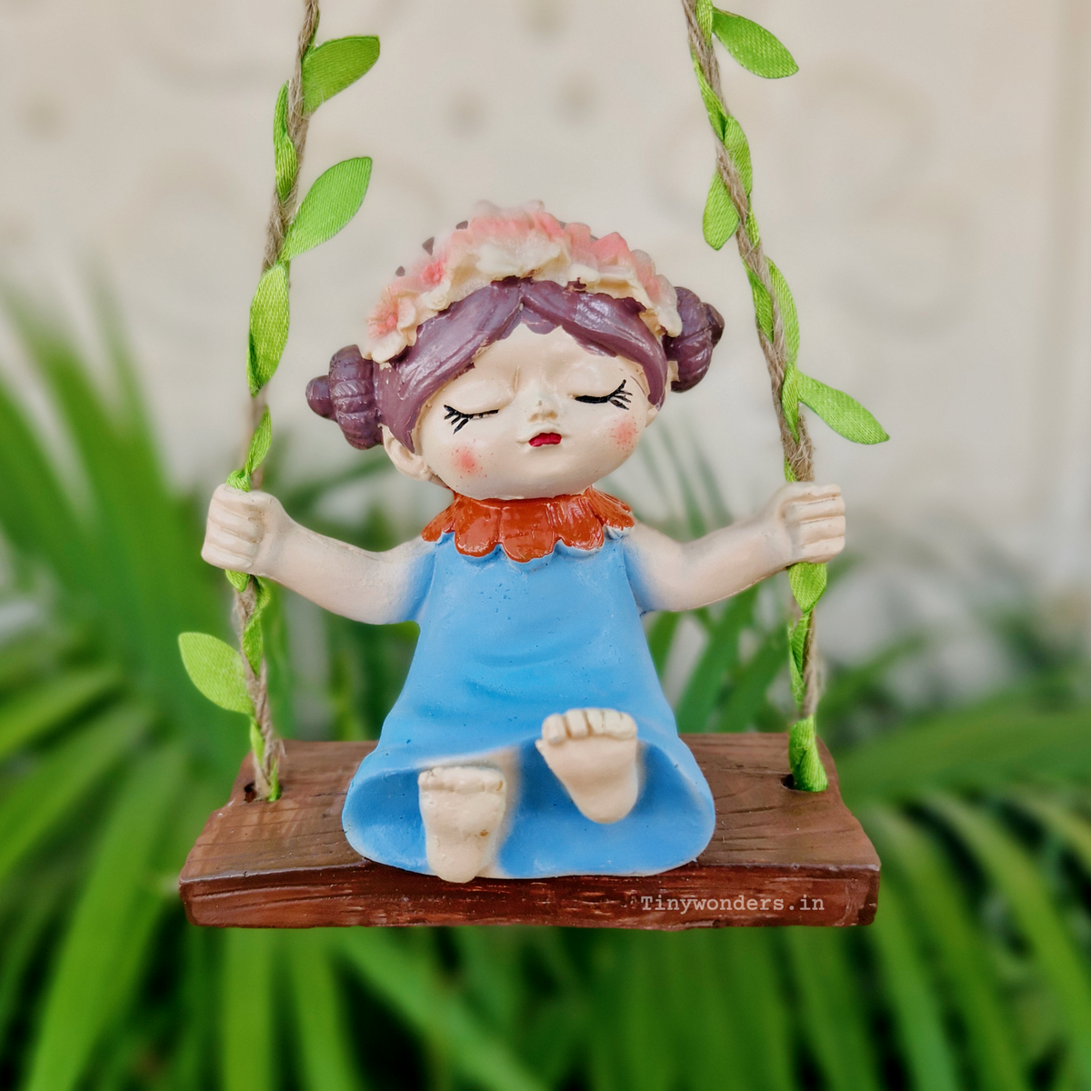 Cute Swing Girl Hanging Garden Decor ( Random Colour )