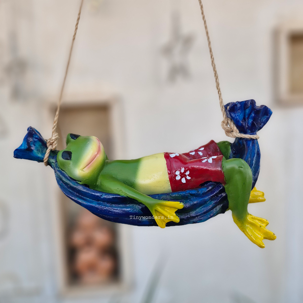 Lazy Lily Hammock Frog Garden Decor