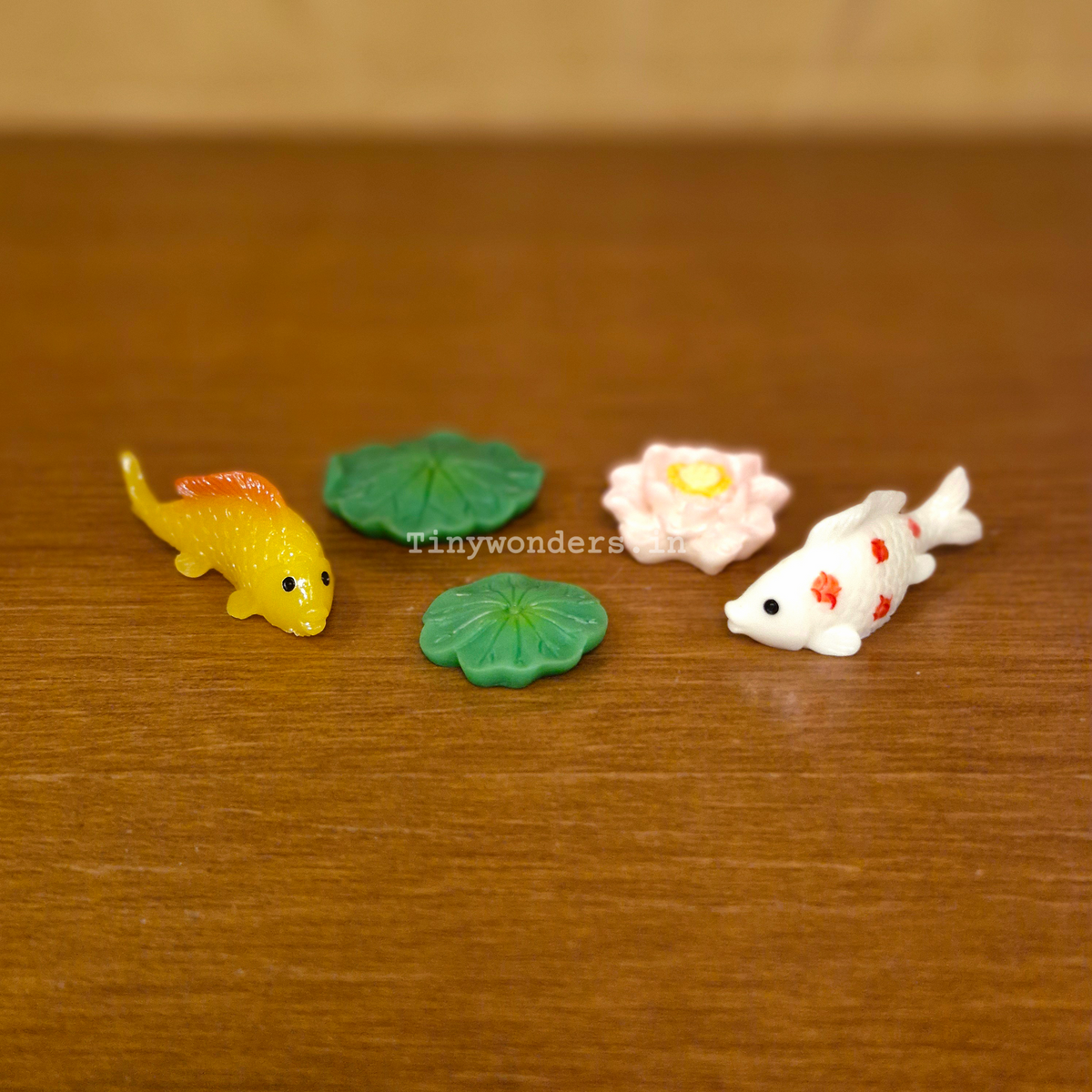 #608 Lotus And Fish Set ( Set Of 5 )
