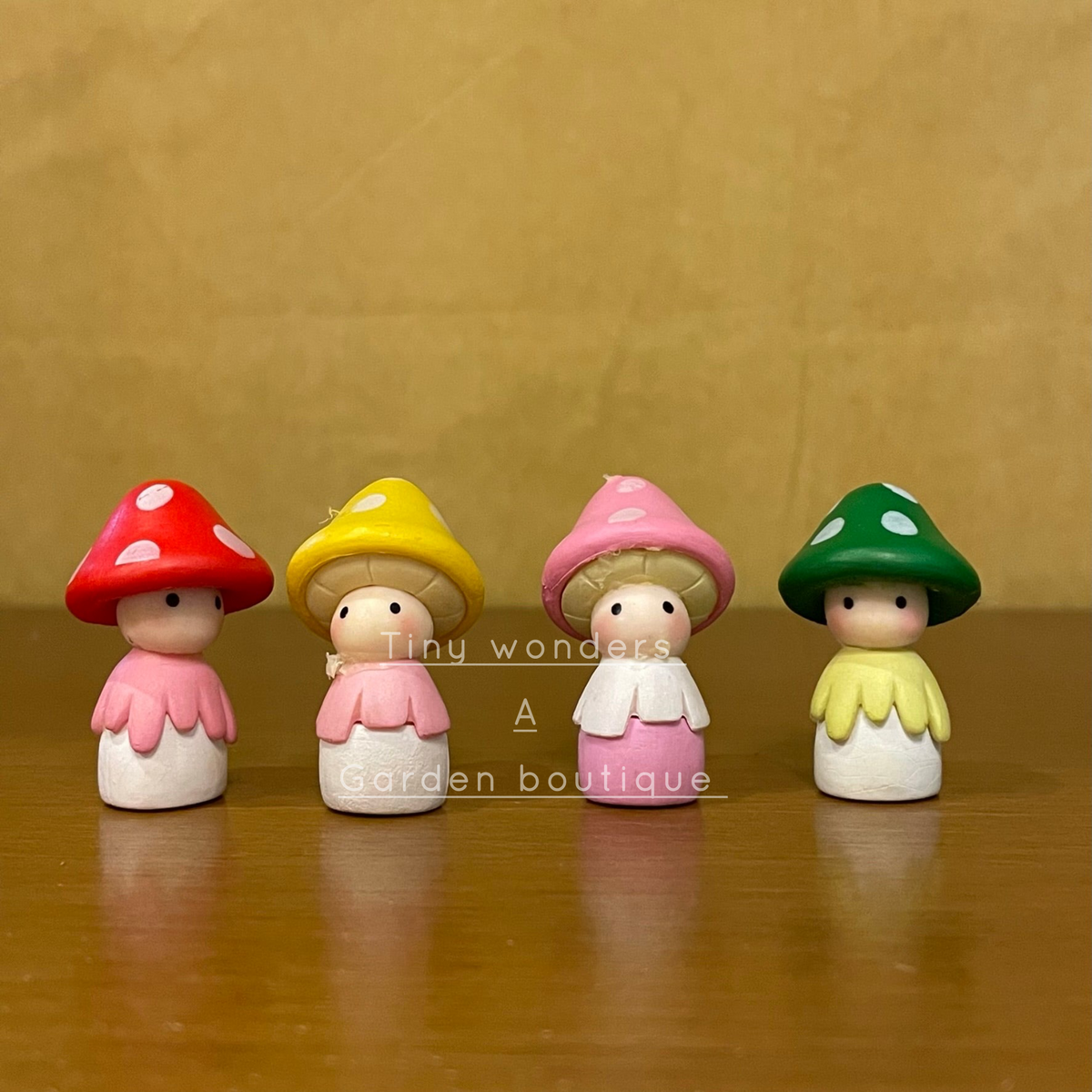 #004 Miniature Mushroom Doll (Set Of 2) Random colour )