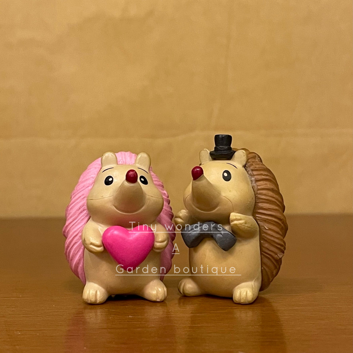 #005 Miniature Hedgehog Couple (Set Of 2) random colour