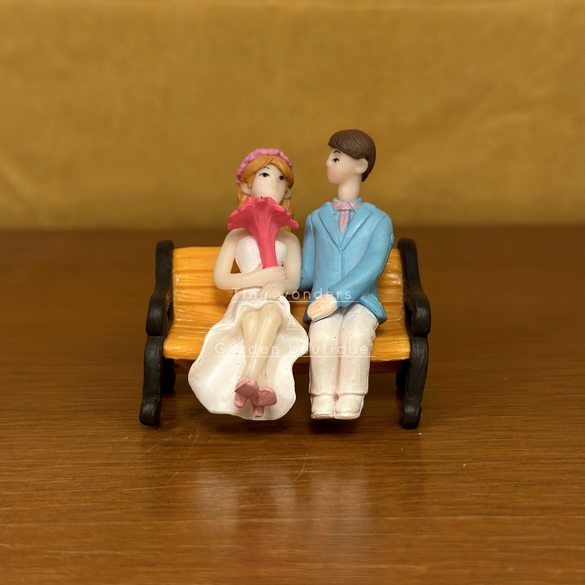 #055 Miniature Wedding Couple with Bench (PER PAIR) random colour