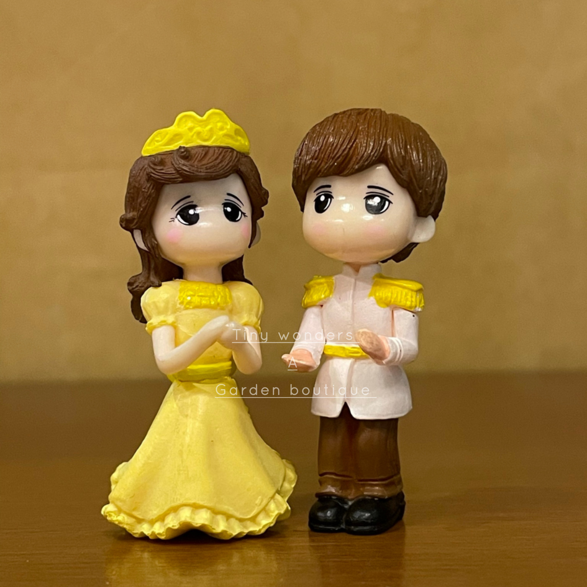 #063 Miniature Yellow Dress Couple (PER PAIR)