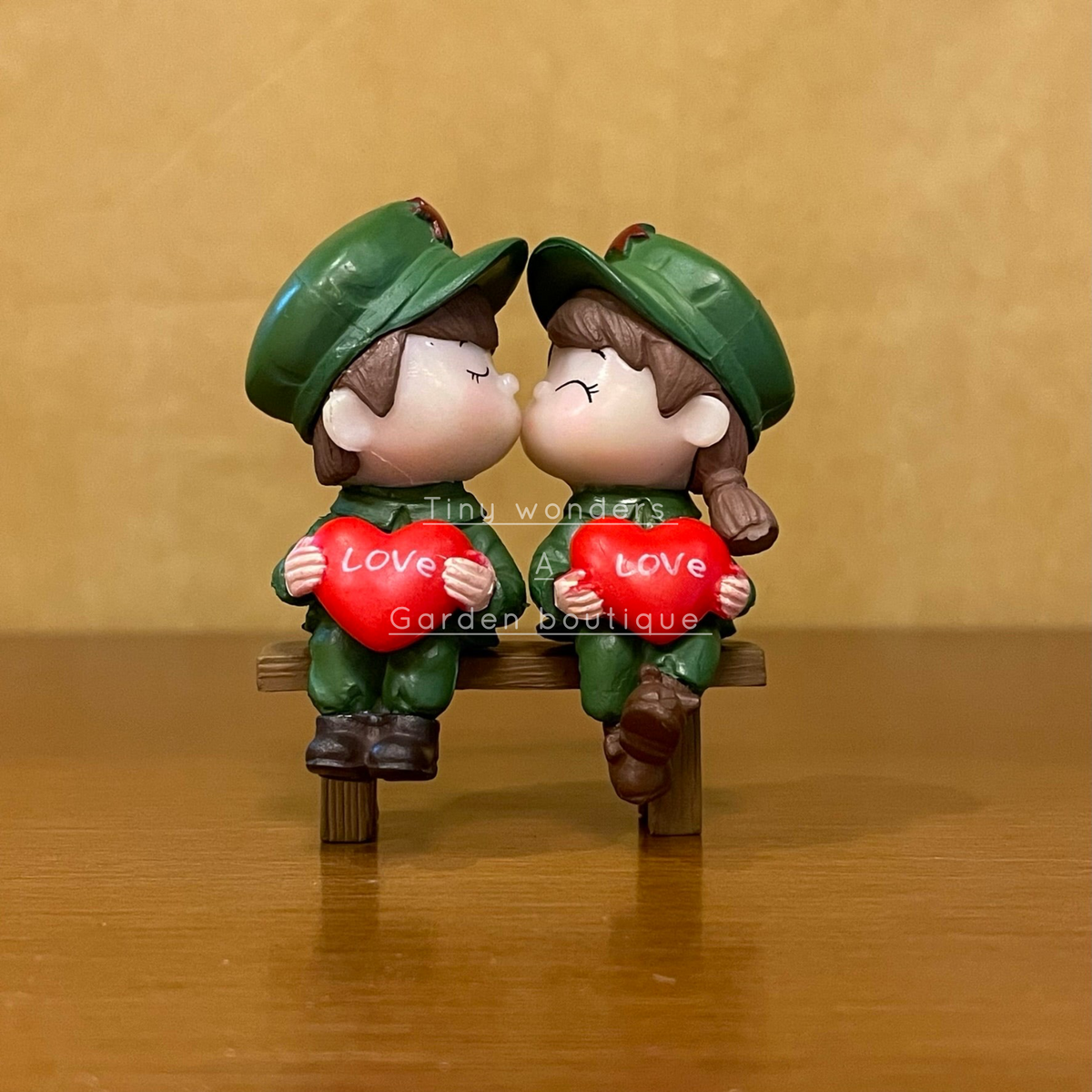#111 Miniature Army Couple with Bench (PER PAIR)