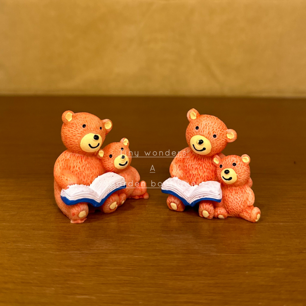 #185 Miniature Bear With Book ( Set Of 2 )