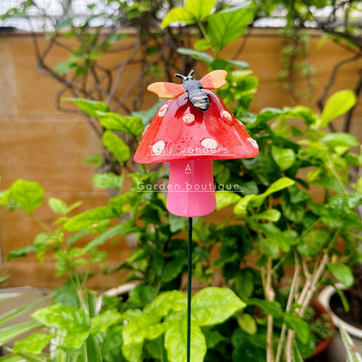 #S01 Mushroom Garden Stick ( Set Of 2) random colour