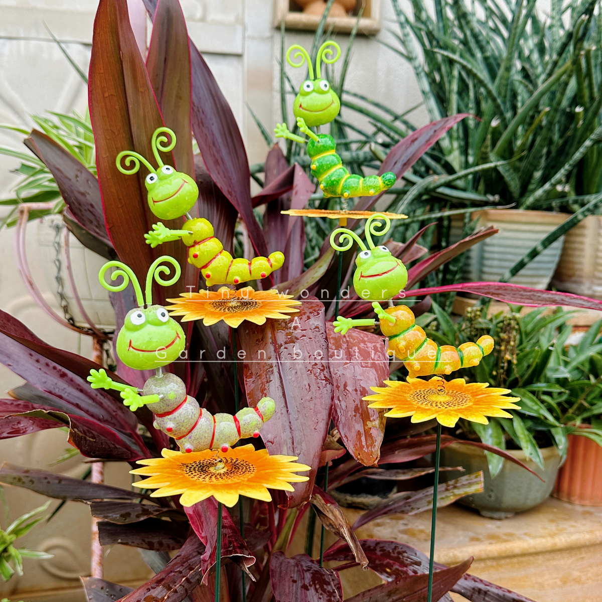 #S03 Smiling Caterpillar Stick ( Set of 2) random colour