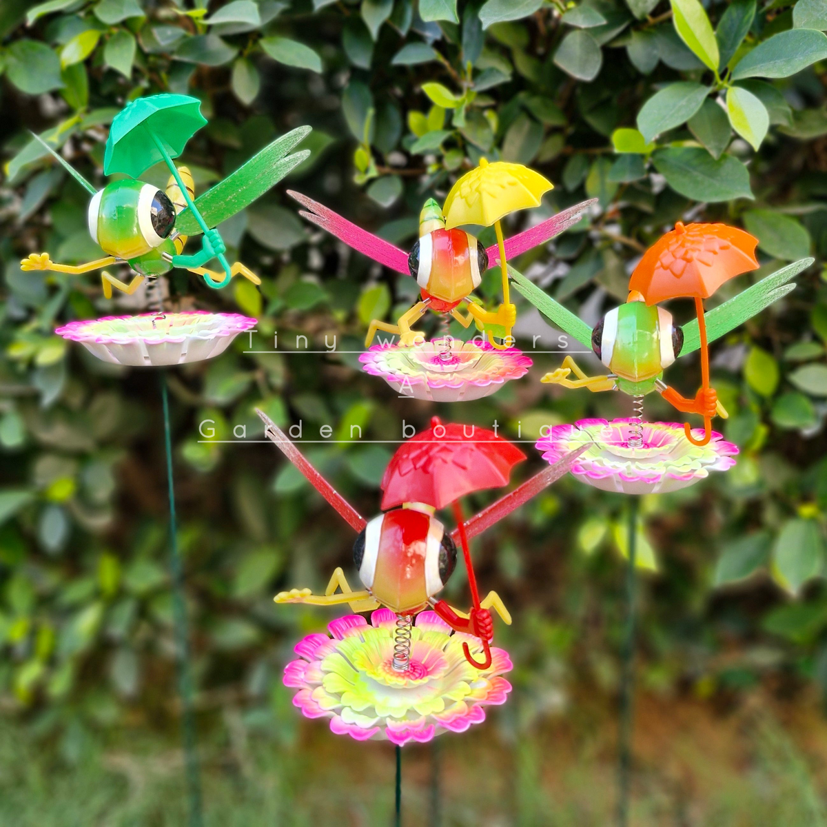 #S43 Pleasant Dragonfly with umbrella ( Set Of 2 )
