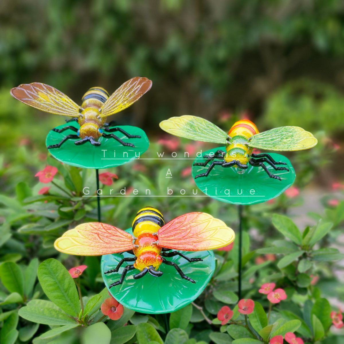 #S37 Bee On Lotus Leaf sticks ( set of 2) Random Colour