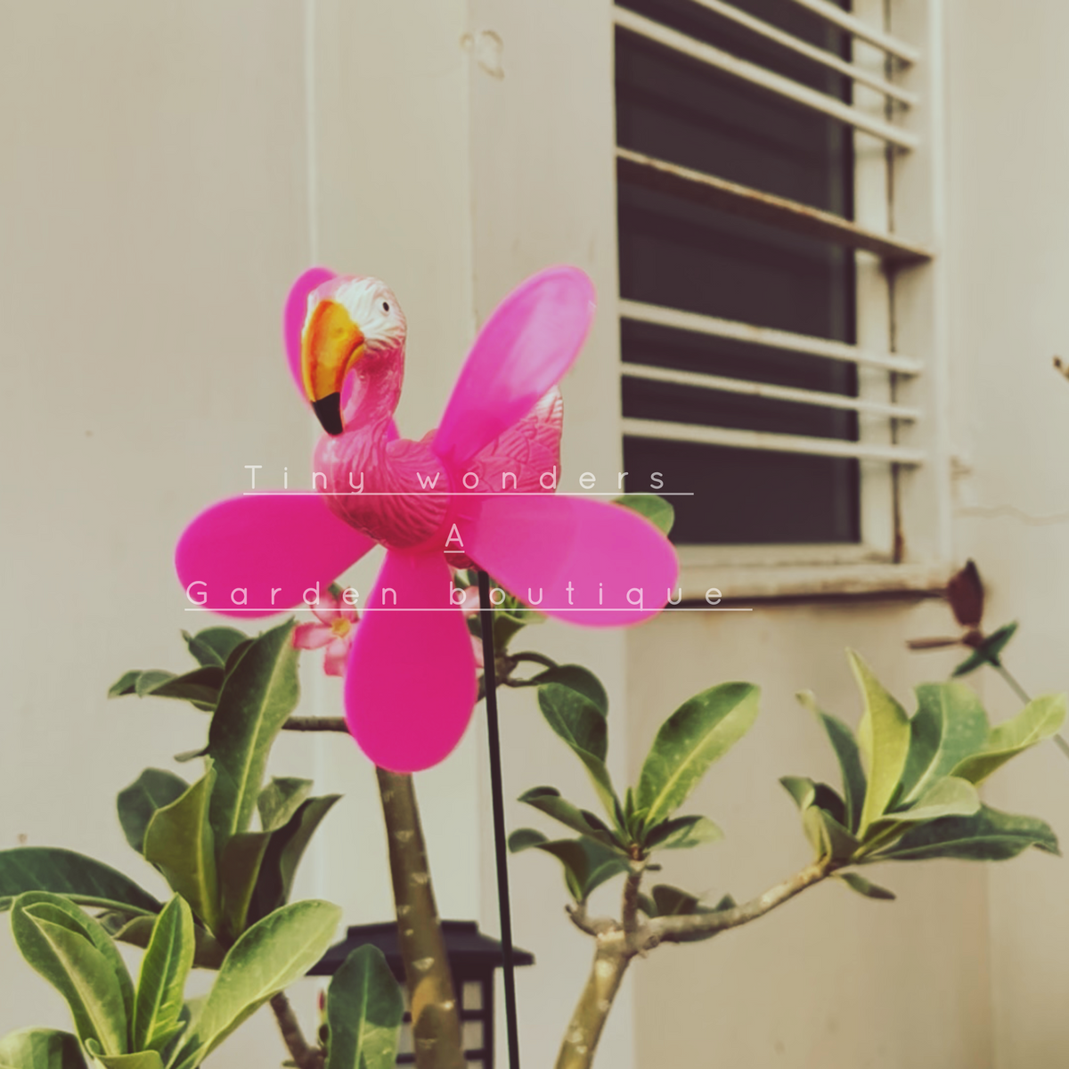 #S15 Flamingo Stick With Fan ( set Of 2 )