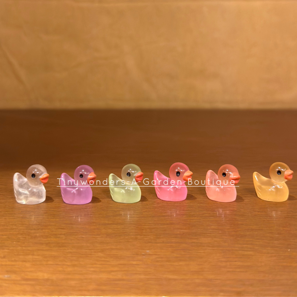#338 Miniature Glow mini Duck ( Set of 4 ) Random Colour