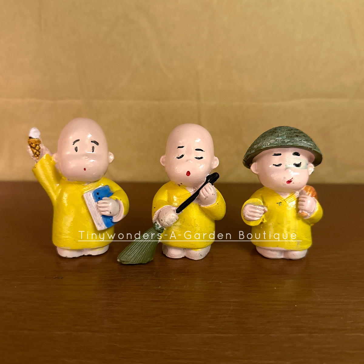 #382 Miniature Yellow Monk (SET OF 3 )
