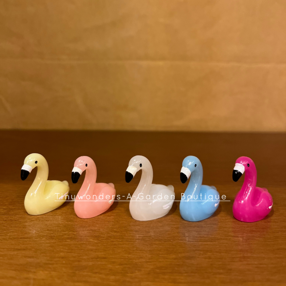 #387 Miniature Glow Flamingo (Set of 4 ) Random Colour