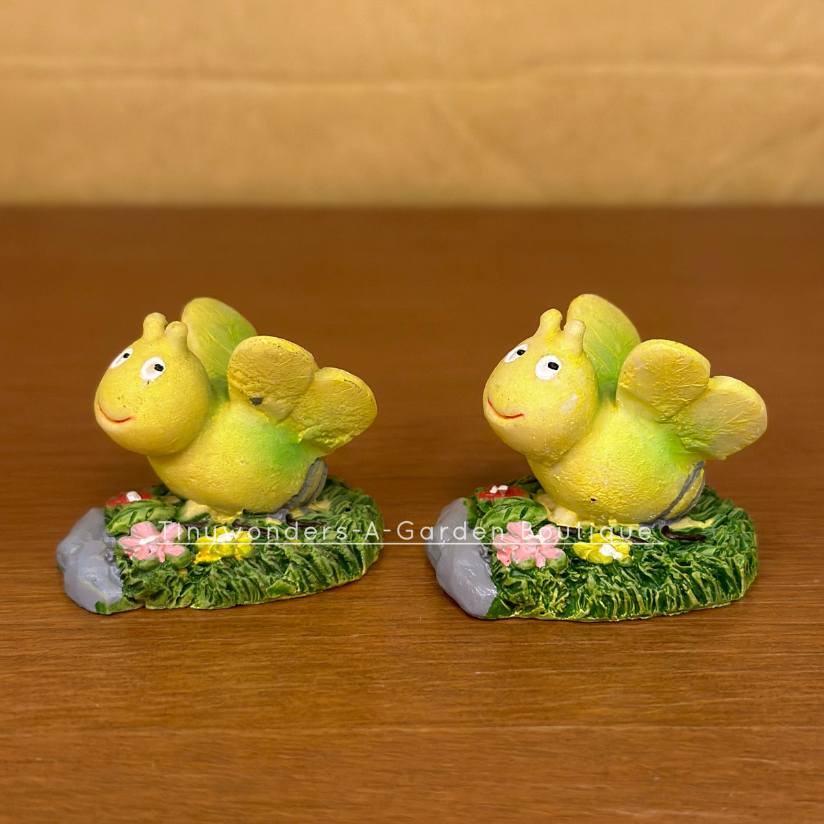 #416 Miniature Pink Or Green Happy Bee (Per Unit) random design