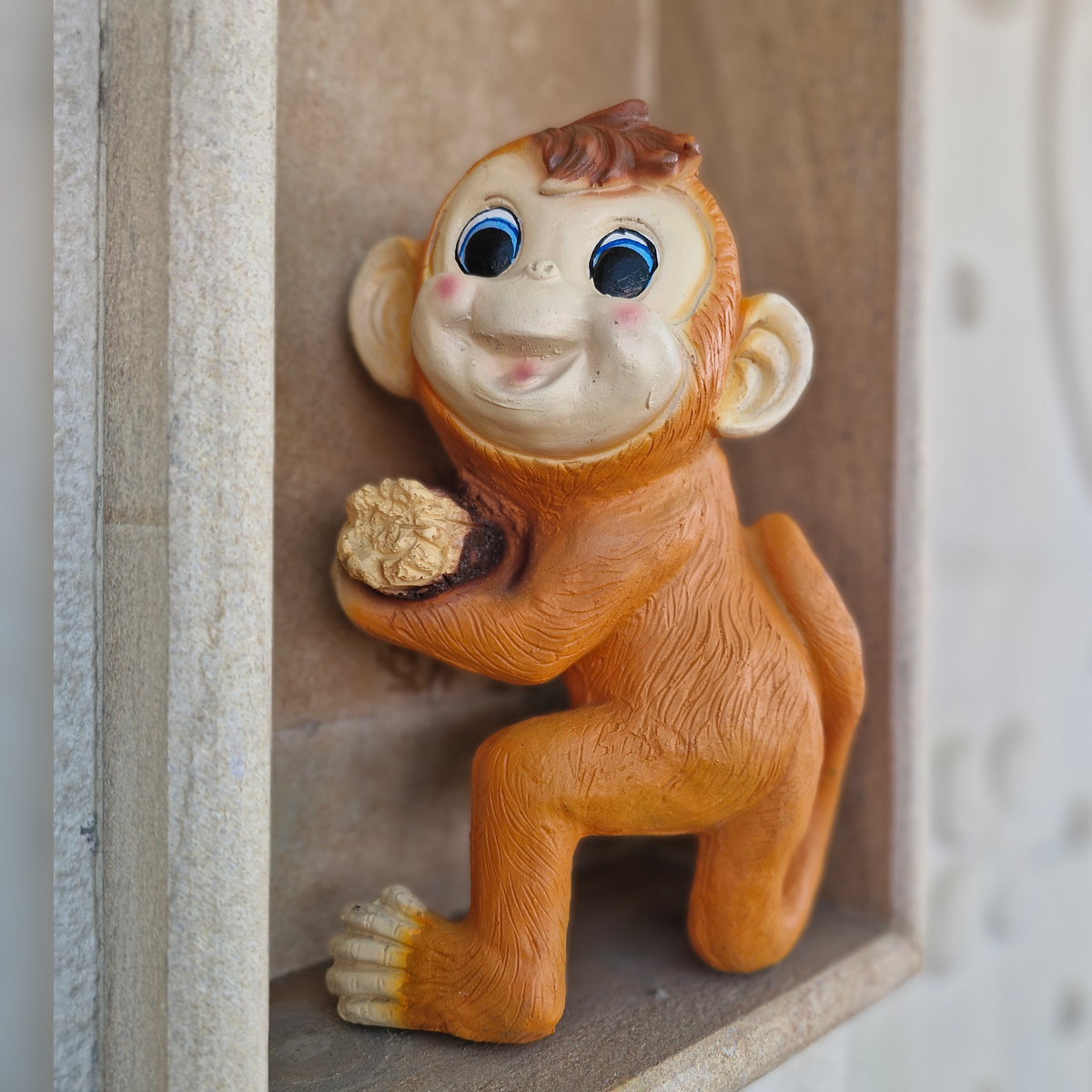 Cheerful Climbing Monkey Garden Wall Decor
