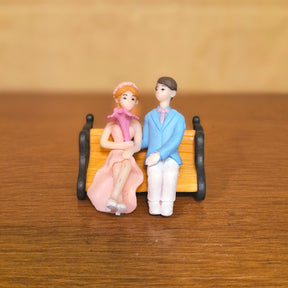 #055 Miniature Wedding Couple with Bench (PER PAIR) random colour