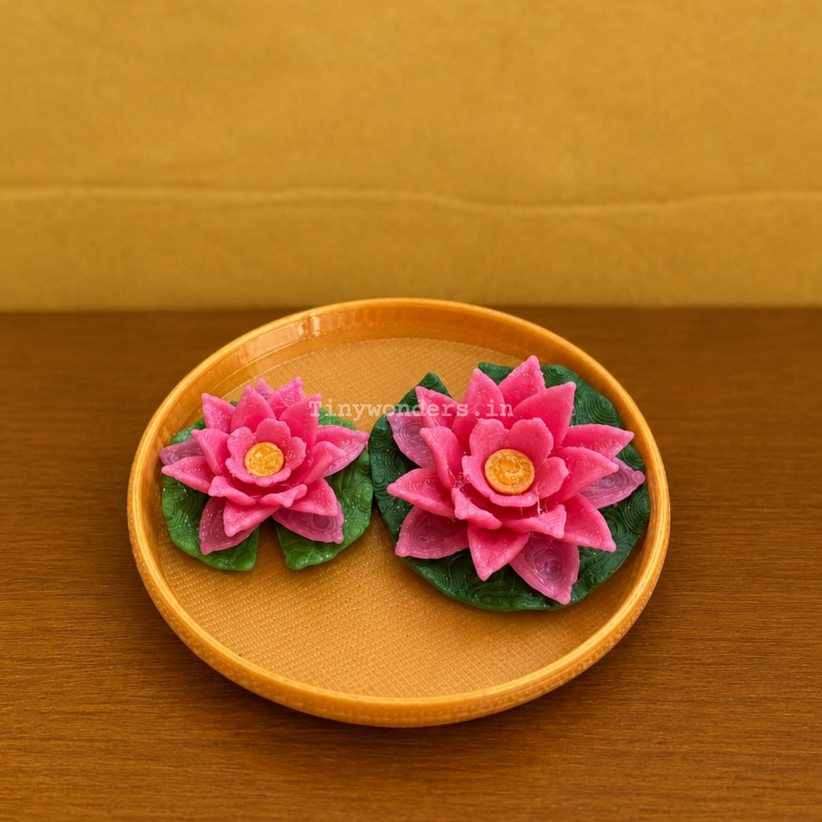 #198 Deepawali Miniature Pond With 2 Lotus ( One Set )