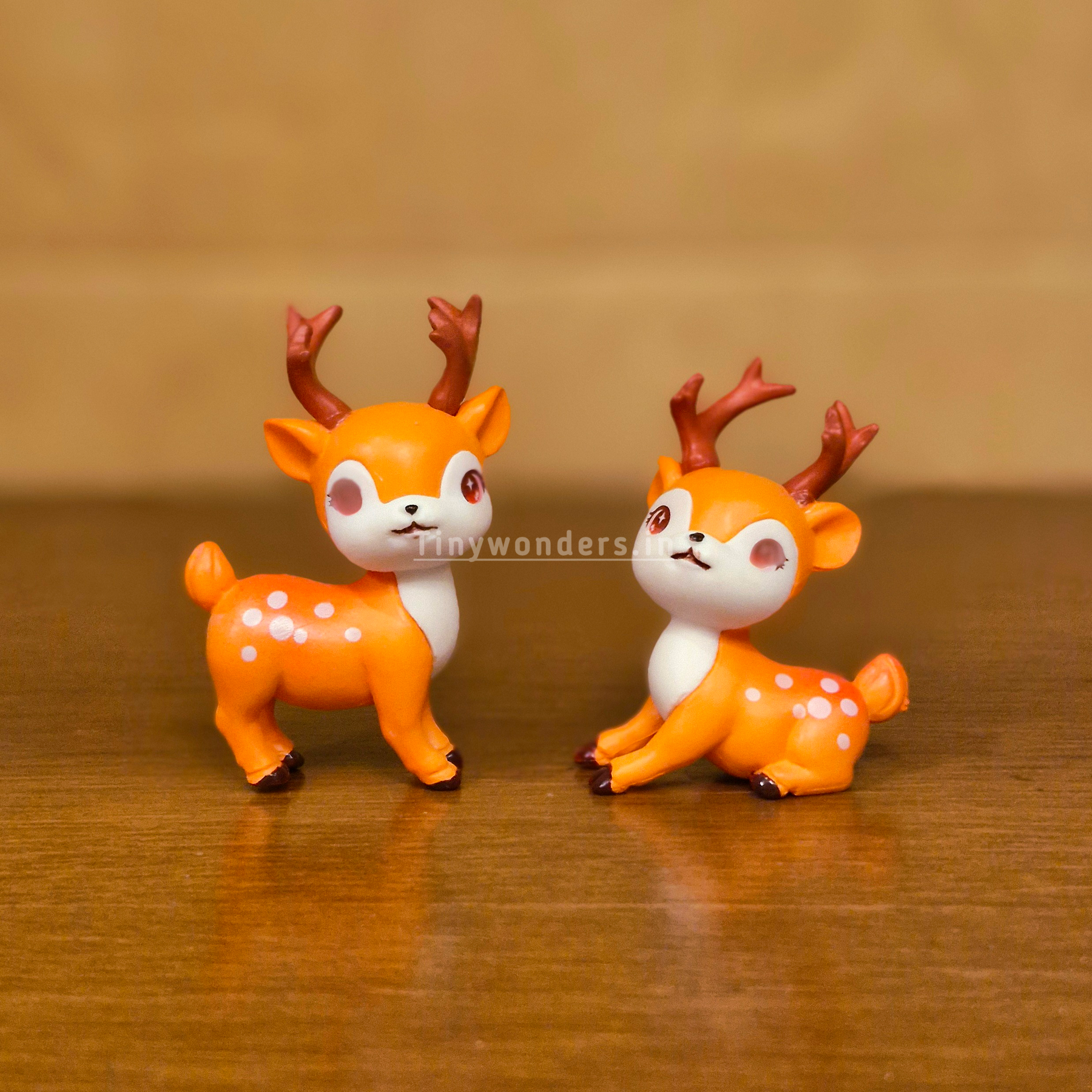 #620 Christmas Miniature Mini Deer ( Set Of 2 )