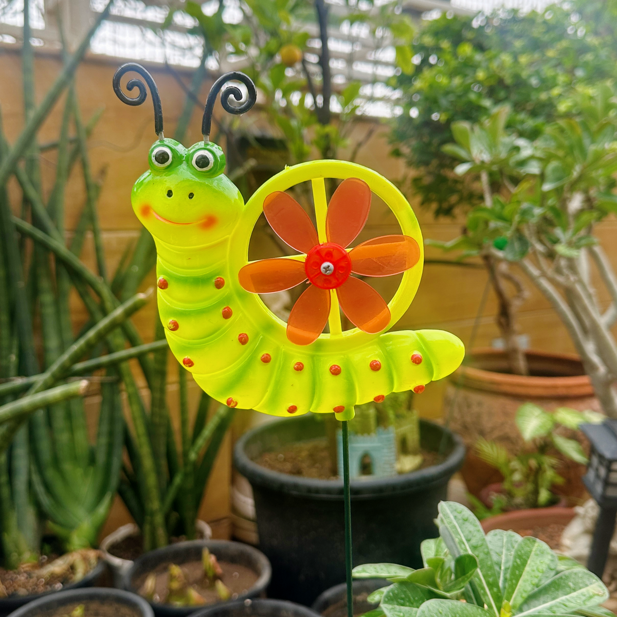 Snail Stick With Fan ( set of 2 ) Random Colour