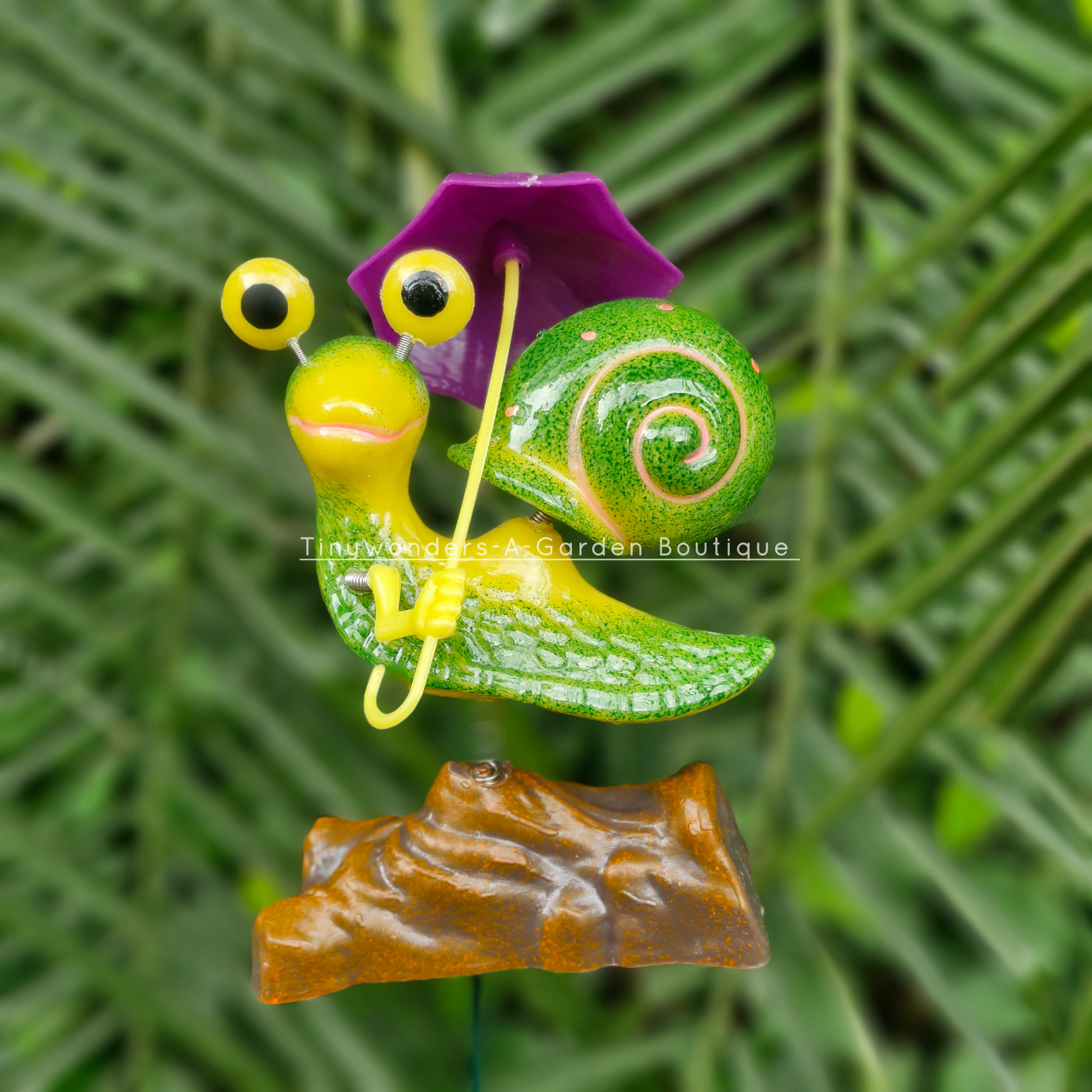 #S52 Snail With Umbrella ( Set Of 2 ) Random Colour