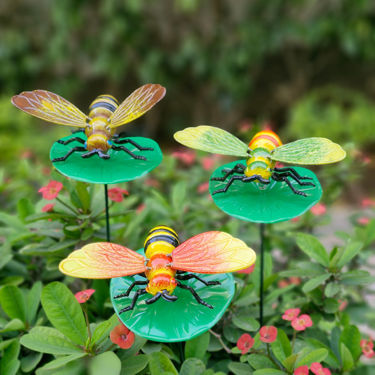 #S37 Bee On Lotus Leaf sticks ( set of 2) Random Colour