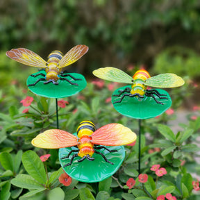 #S37 Bee On Lotus Leaf sticks ( set of 2) Random Colour