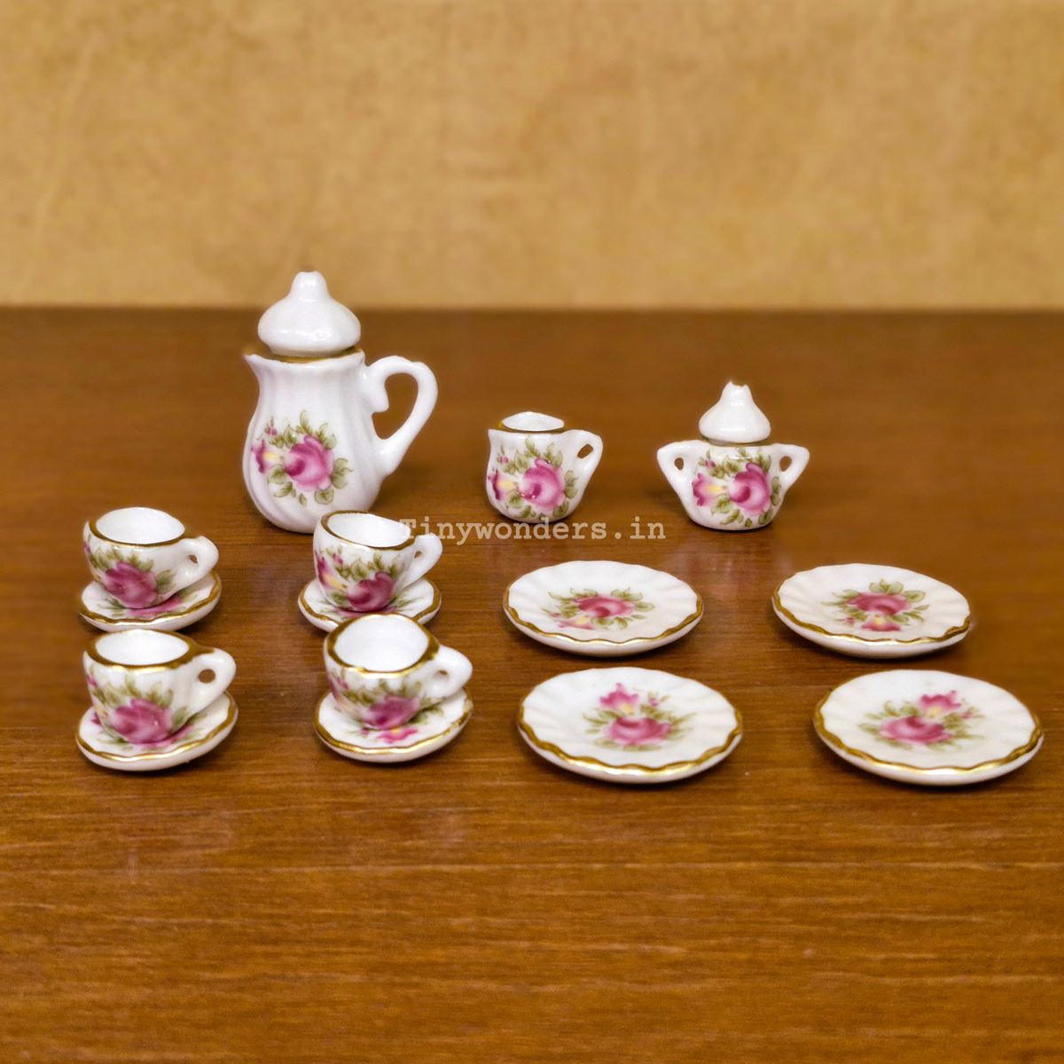 #657 Miniature Floral Tea Set