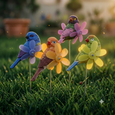 #S72 Sparrow With Fan ( Set Of 2 ) Random Colour