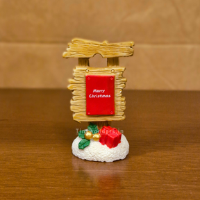 #616 Christmas Miniature Sign Board ( Set Of 2 ) Random Design