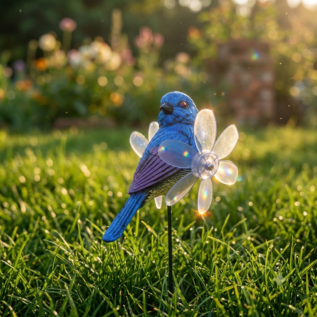 #S72 Sparrow With Fan ( Set Of 2 ) Random Colour