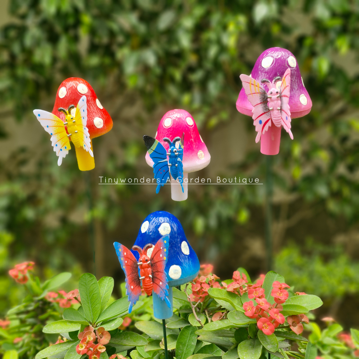 #S57 Big Butterfly On Mushroom ( Set Of 2 )