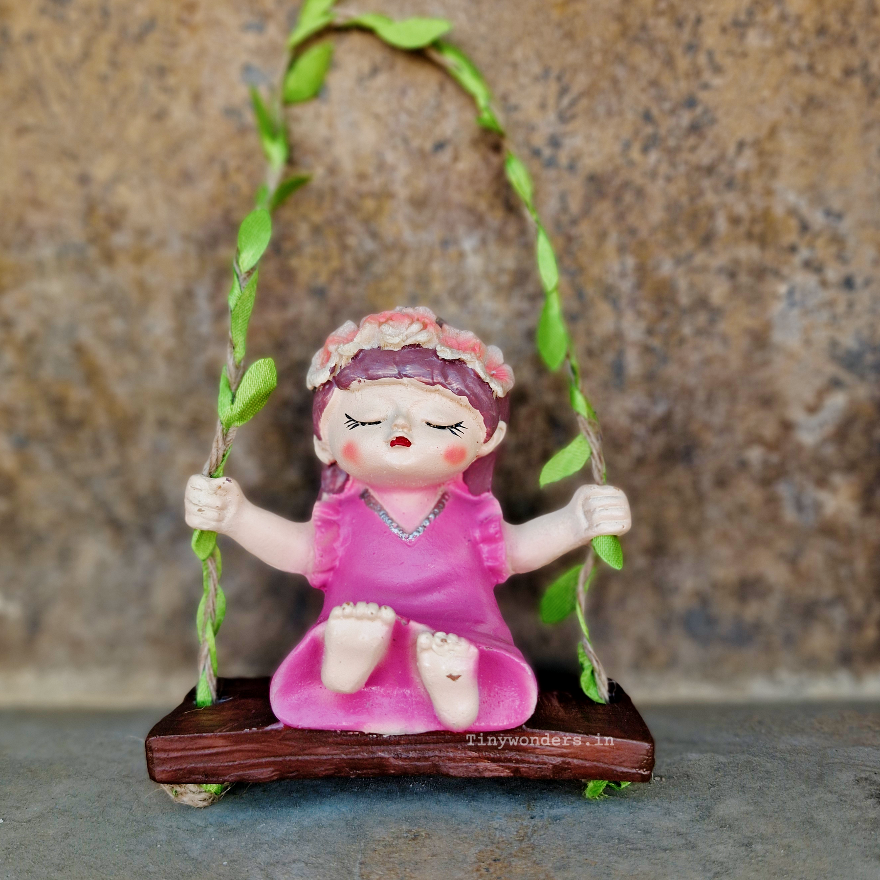 Cute Swing Girl Hanging Garden Decor ( Random Colour )