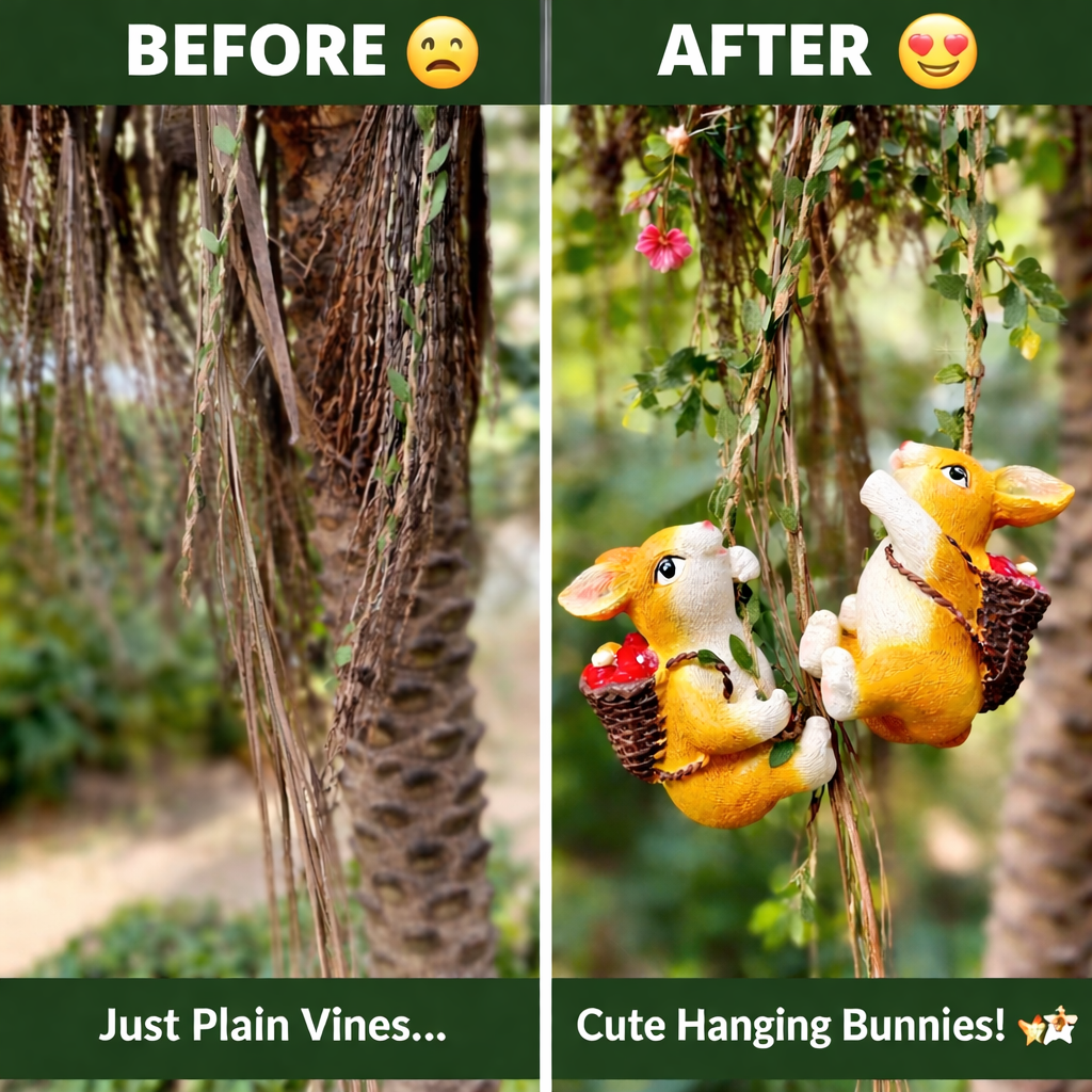 Cute climbing & hanging bunny garden showpiece ( Per unit )