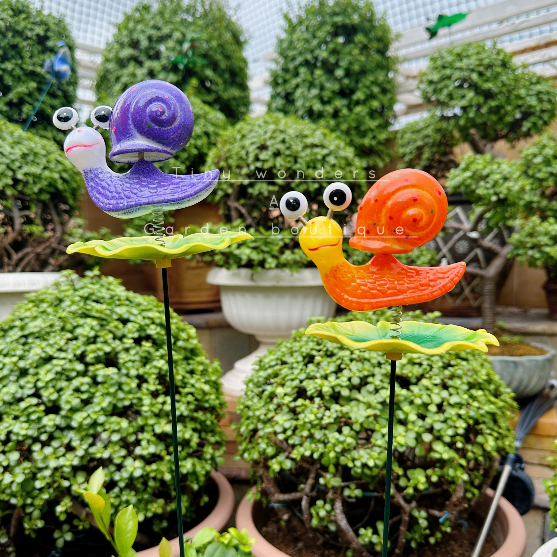 #S05 Charming Eyes Snail Stick ( Set Of 2) random colour