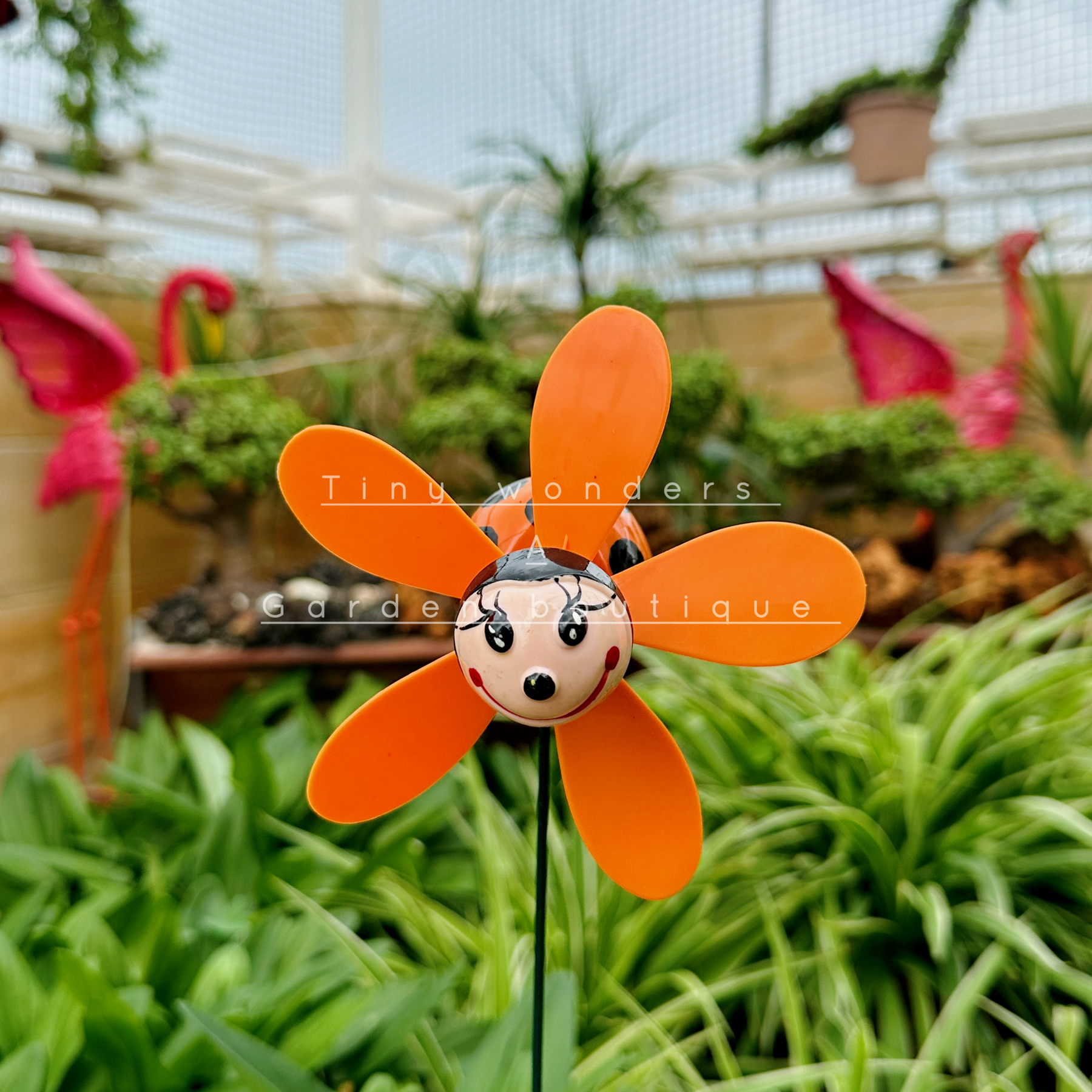 #S44 Smiling lady bug Sticks ( Set Of 2)