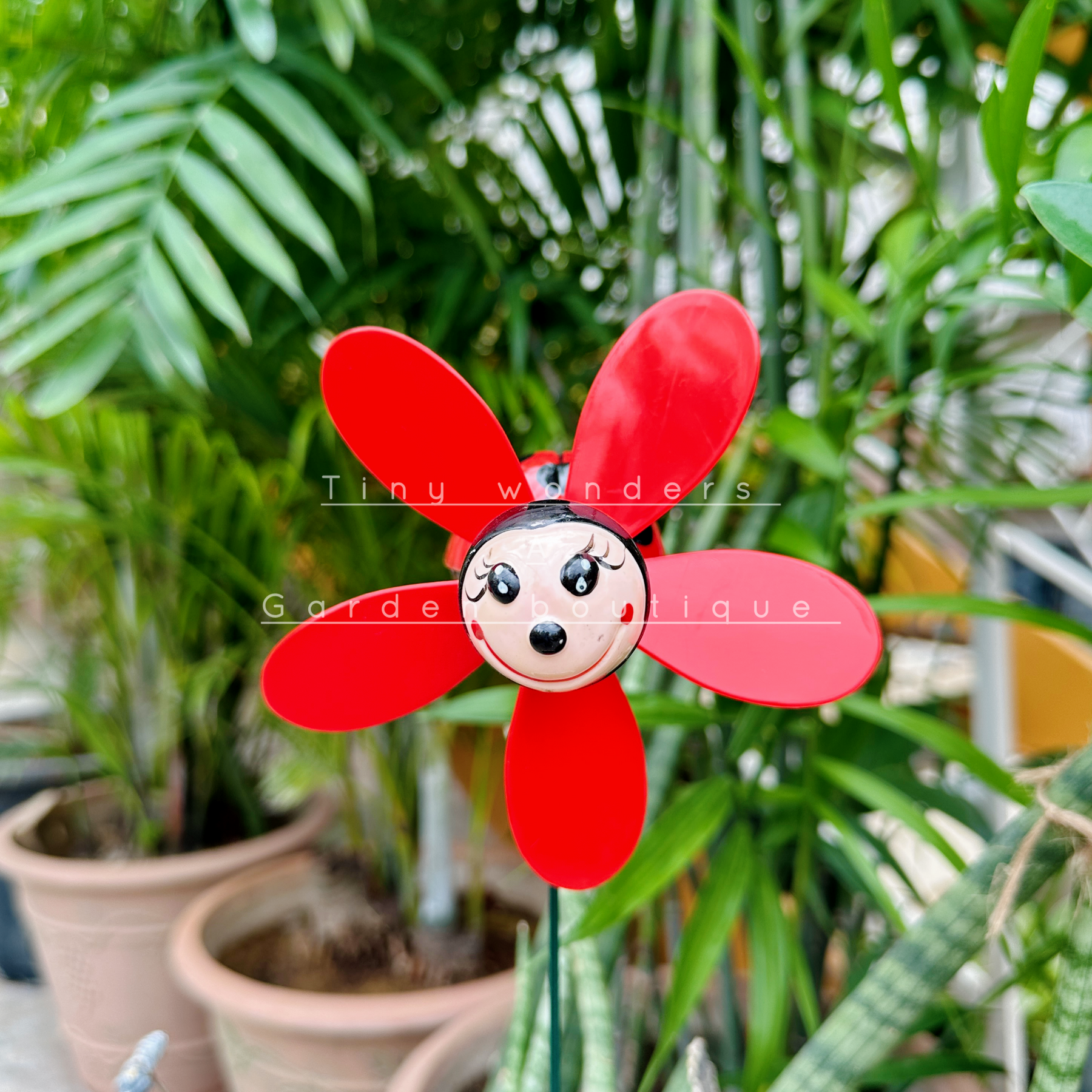 #S44 Smiling lady bug Sticks ( Set Of 2)