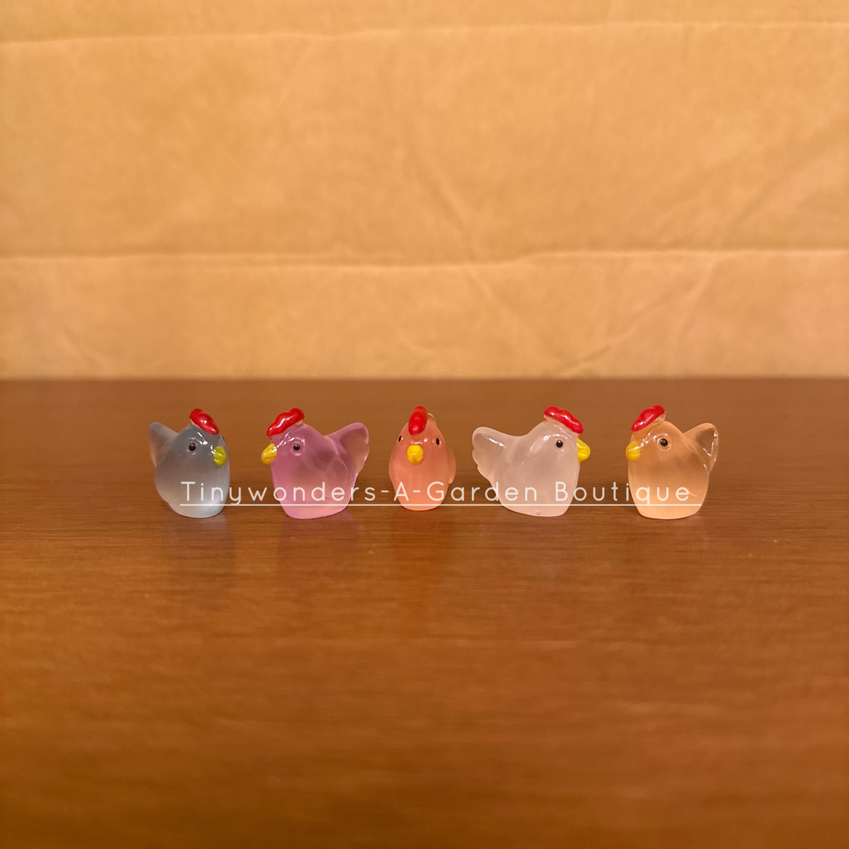 #396 Miniature Glow Hen ( set of 2 )
