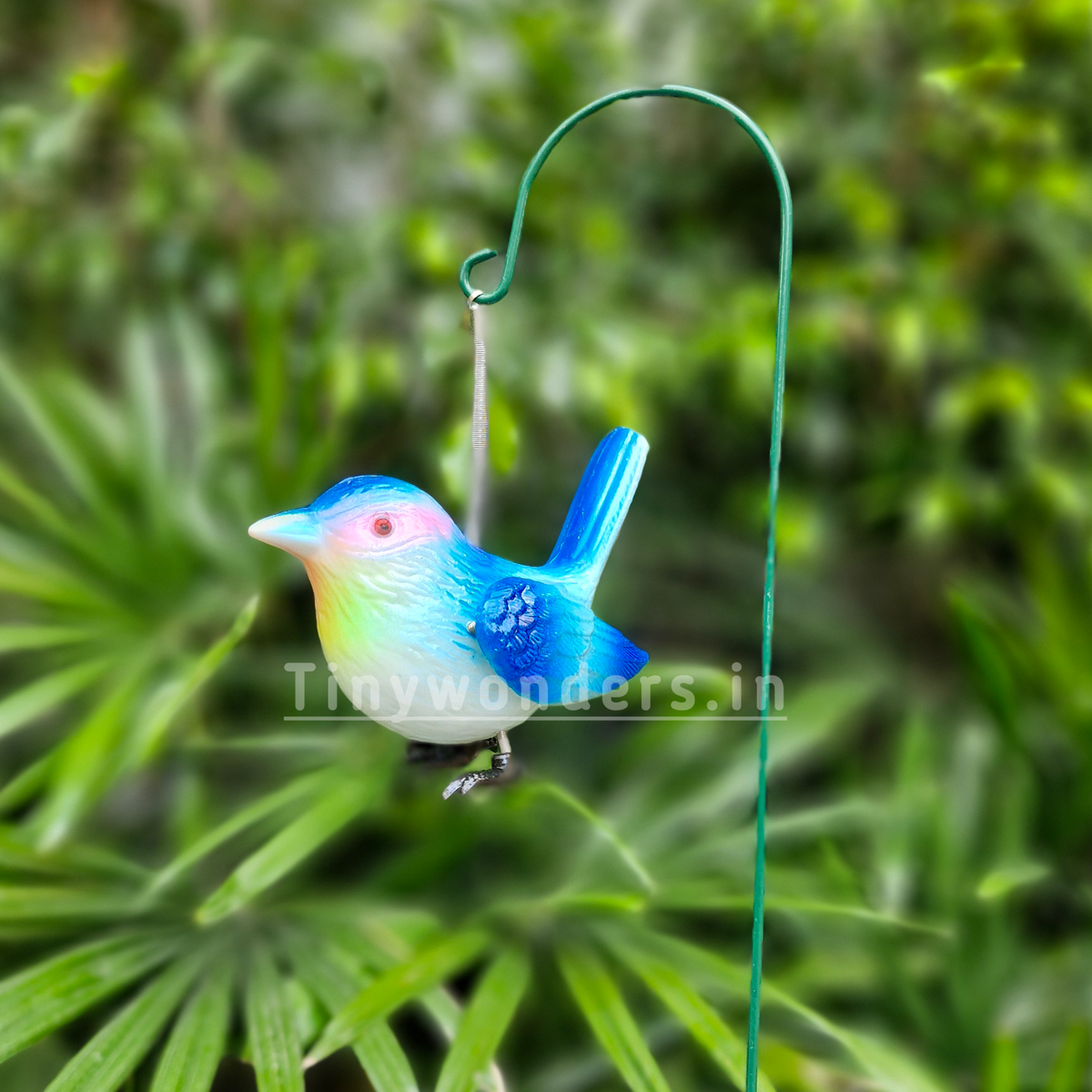 #S64 Hanging Red & Blue Birds Sticks/ Stakes ( Set Of 2 )