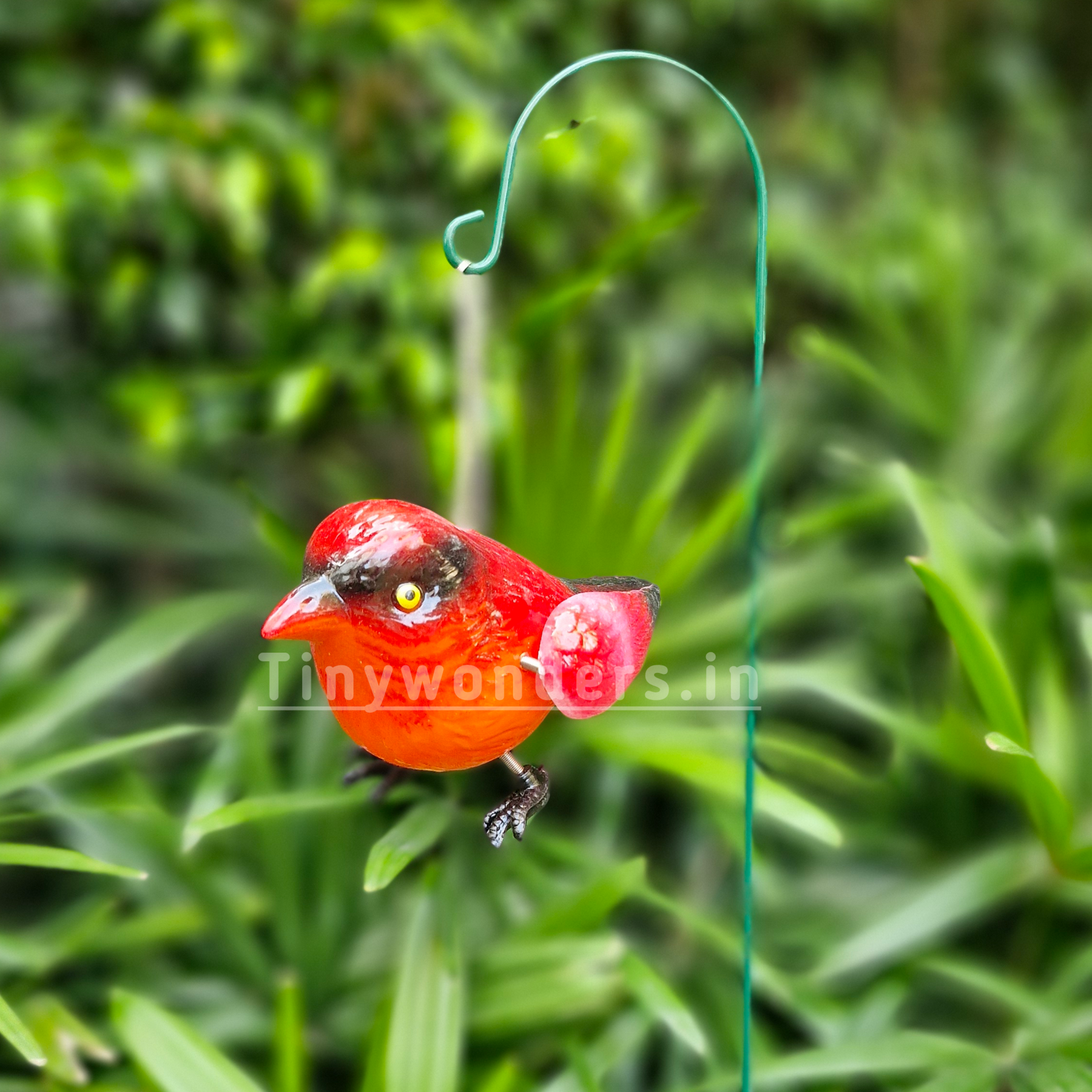 #S64 Hanging Red & Blue Birds Sticks/ Stakes ( Set Of 2 )