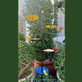 Metal umbrella bird feeder