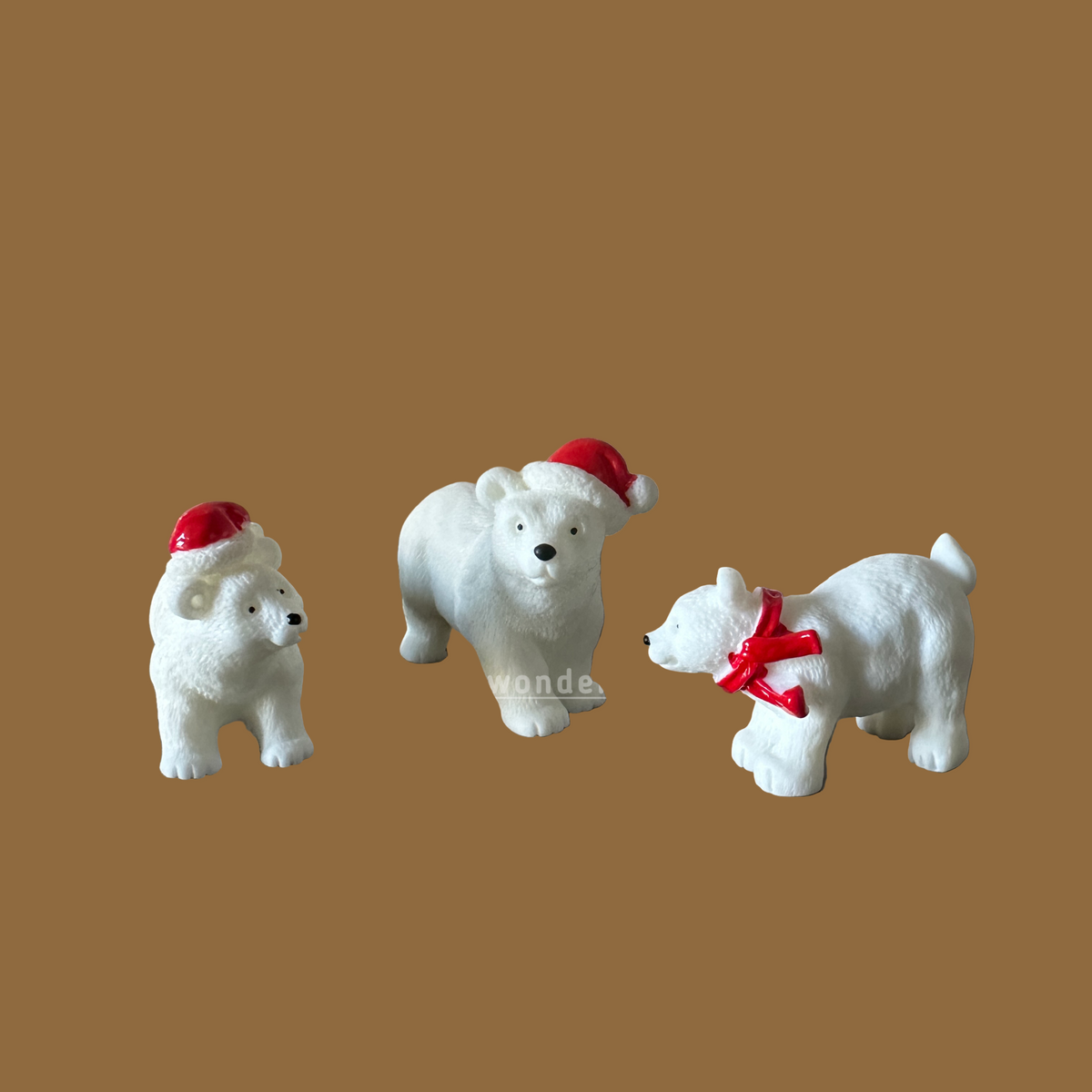 #649 Christmas Miniature Polar Bear ( Set Of 3 )