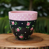 Pink flower Terracotta planters