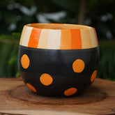 Orange Polka Dot Terracotta Pot