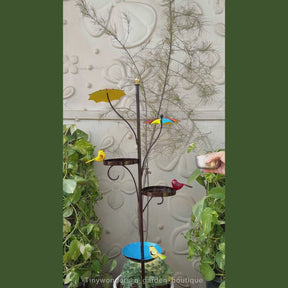 Metal umbrella bird feeder